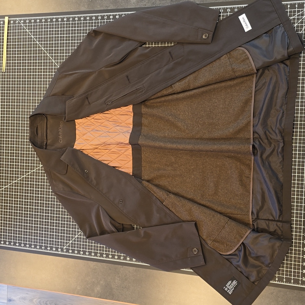 Calvin Klein 46R Men's Dark Brown Trench Coat